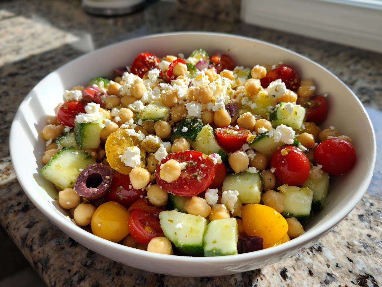10-Min Greek Chickpea Salad That’ll Blow Your Mind