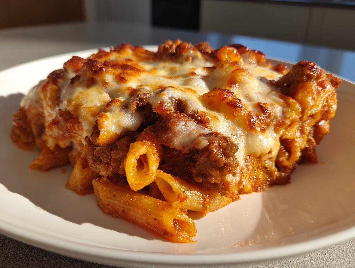 Effortless Dump and Bake Italian Sausage Penne Bake in 45 Minutes