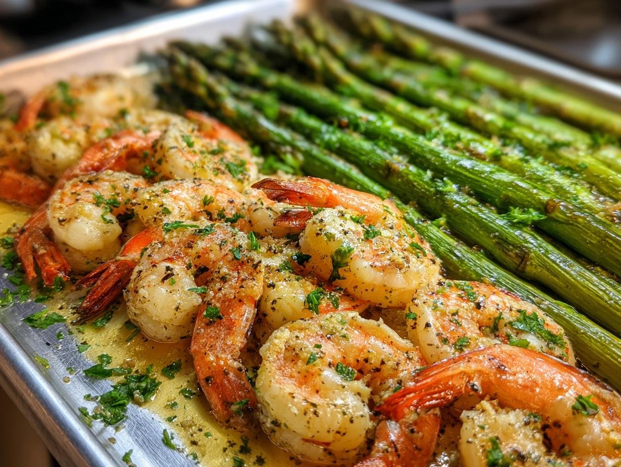 20-Minute Sheet Pan Garlic Butter Shrimp and Asparagus Bliss