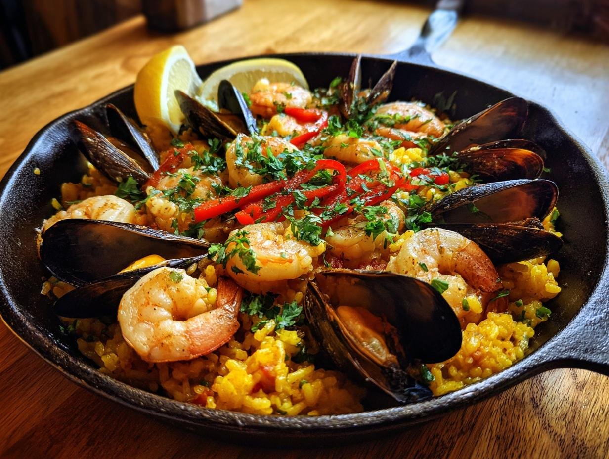 Irresistible 30-Minute Summer One Pot Seafood Paella Skillet