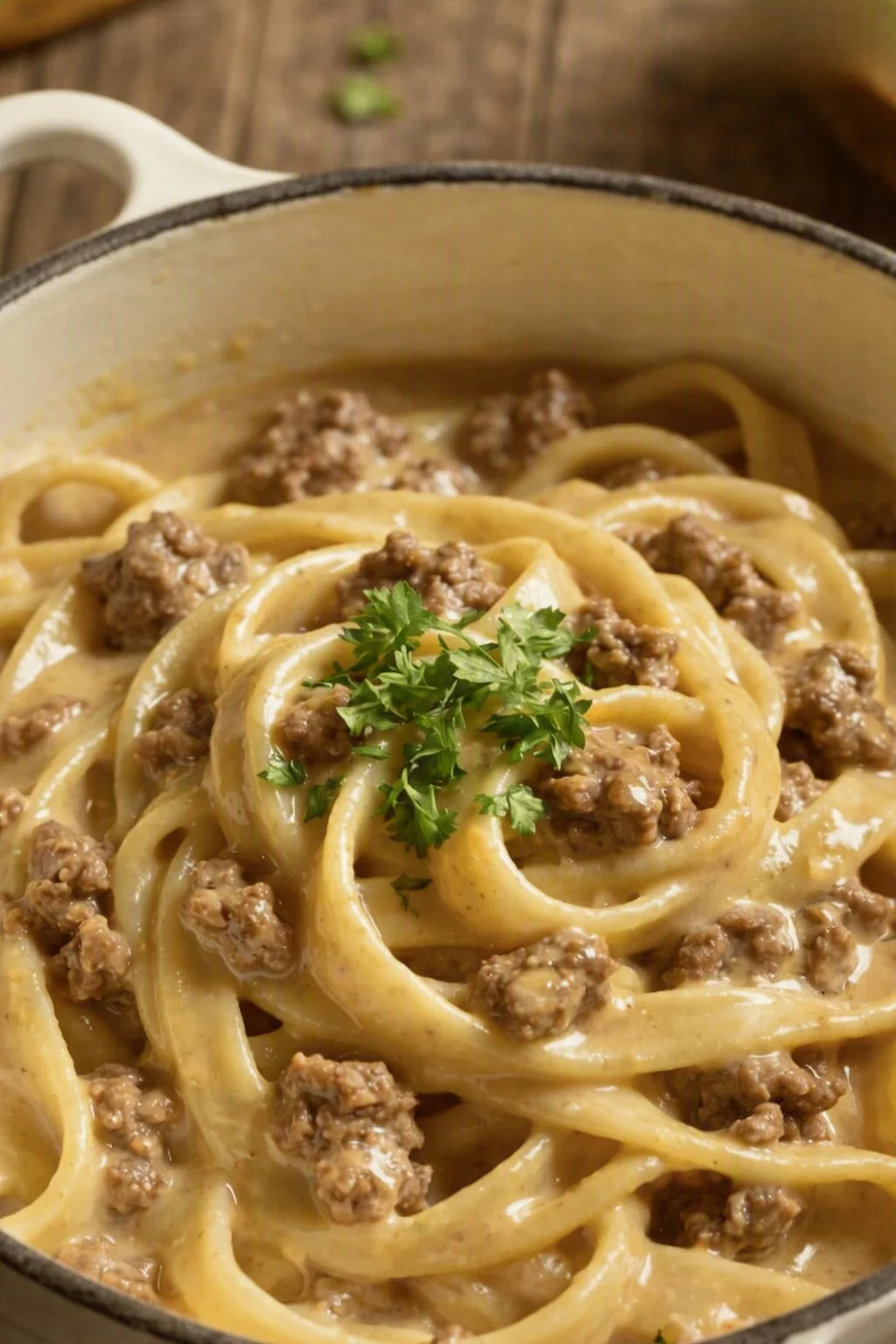 Creamy One-Pot Pasta with Ground Beef